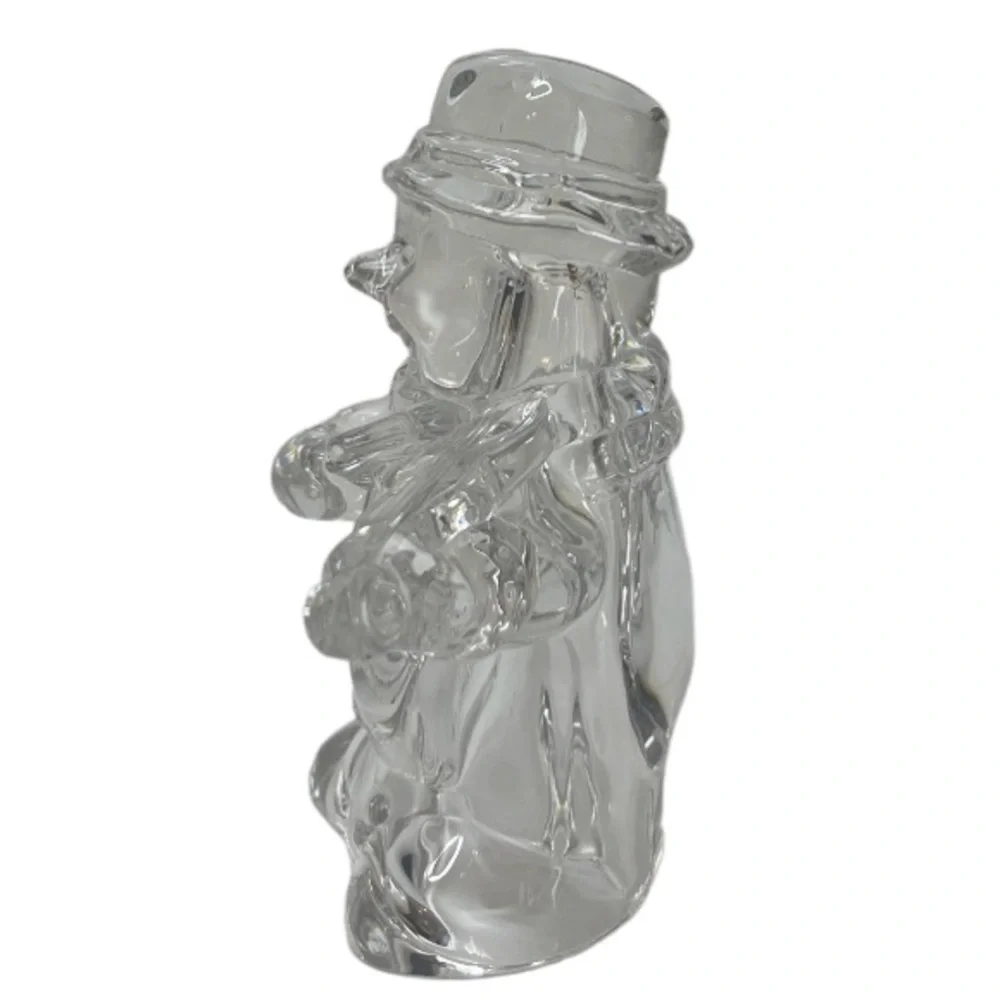 Mikasa Frostys Choir Crystal Snowman Playing Violin Glass Winter Christmas Decor